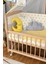 Ahşap Beşik Anne Yanı Beşik Organik (Boyasız) 60X120 - Sarı Yıldız Uyku Seti Yatak Tekerlekli 3