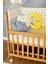 Ahşap Beşik Anne Yanı Beşik Vernikli 70X130 - Sarı Yıldız 3 Yastıklı Uyku Seti + Yataklı+Tekerlekli 3