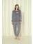 Fawn 04-3309 Peluş Welsoft Polar Kışlık Yumoş Kalpli Kedili Kadın Pijama Takımı 2