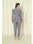 Fawn 04-3309 Peluş Welsoft Polar Kışlık Yumoş Kalpli Kedili Kadın Pijama Takımı 4