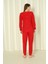 Fawn 04-3309 Peluş Welsoft Polar Kışlık Yumoş Kalpli Kedili Kadın Pijama Takımı 4