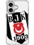 Apple iPhone 16 Beşiktaş Büyük Logo Şeffaf Telefon Kılıfı 1