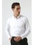 Slim Fit Beyaz Armürlü Düğmeli Yaka Pamuklu Gömlek 5HC02ORT07265 1
