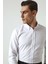 Slim Fit Beyaz Armürlü Düğmeli Yaka Pamuklu Gömlek 5HC02ORT07265 2
