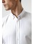 Slim Fit Beyaz Armürlü Düğmeli Yaka Pamuklu Gömlek 5HC02ORT07265 3