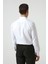 Slim Fit Beyaz Armürlü Düğmeli Yaka Pamuklu Gömlek 5HC02ORT07265 5