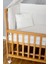 Ahşap Beşik Anne Yanı Beşik Vernikli 60X120 - Beyaz Güpür Uyku Seti + Yataklı + Tekerlekli 3
