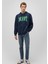 Logo Baskılı Kapüşonlu Lacivert Sweatshirt 067149-29743 1
