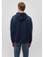 Logo Baskılı Kapüşonlu Lacivert Sweatshirt 067149-29743 4