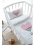 Park Yatak Nevresim Takımı (80 x 120) - Pure Baby Serisi - Pembe Çizgili Kalp 3