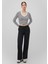 Uzun Kollu Çizgili Crop Basic Tişört 1613041-85586 1