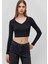 Uzun Kollu Siyah Crop Basic Tişört 1613041-900 1