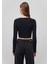 Uzun Kollu Siyah Crop Basic Tişört 1613041-900 4