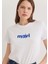 Mavi Kedi Baskılı Beyaz Tişört 1613287-620 2