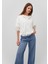 Yarı Fermuarlı Kapüşonlu Beyaz Sweatshirt 1S10248-80194 1