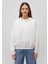 Yarı Fermuarlı Kapüşonlu Beyaz Sweatshirt 1S10248-80194 4