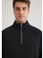 Yarı Fermuarlı Siyah Sweatshirt 0S10328-71379 5