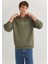 Mavi Logo Baskılı Kapüşonlu Haki Sweatshirt 0611317-71546 3