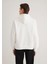 Mavi Logo Nakışlı Kapüşonlu Beyaz Sweatshirt 065809-34519 4