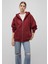Kapüşonlu Fermuarlı Bordo Sweatshirt 1610221-85493 1