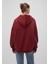 Kapüşonlu Fermuarlı Bordo Sweatshirt 1610221-85493 4