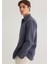 Keten Karışımlı Gri Tencel Gömlek 0211377-82183 2