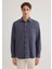 Keten Karışımlı Gri Tencel Gömlek 0211377-82183 4