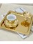 Paslanmaz Çelik Gold Renk Sunum Tepsisi 21 X 21 Cm Çay Kahve Pasta Tatlı Servis Sunum Tepsisi 6 Adet 3