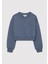 Logo Baskılı Mavi Crop Sweatshirt 7S10078-70871 3