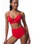Kırmızı Front Opening Balenli Bikini Üstü 4