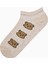 Jacquard Bear Açık Gri 3lü Patik Çorap 3