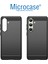 Samsung Galaxy S24 Fe ile Uyumlu Brushed Carbon Fiber Silikon Kılıf - Siyah AL3332 2