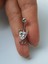 Şeytan Devil Beyaz Kalp Çelik Gümüş Renk Zirkon Göbek Piercing 2