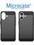 Apple iPhone 16 Plus ile Uyumlu Brushed Carbon Fiber Silikon Kılıf - Siyah AL3332 2