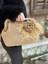 Gül Detaylı Hasır Handmade Çanta 3