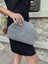 Parlak Metalik Silver Gümüş Renk Portföy Clutch Burslu Çanta 1