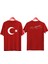 Türk Bayrağı Atatürk Imzalı Çocuk T-Shirt - Kırmızı Ön Arka Baskılı Kız Erkek Çocuk Tişört 1