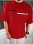 Paris Çizgi Süprem T-Shirt - Kırmızı Baskılı Oversize Bisiklet Yaka Tişört 1