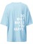 Makes Happy Süprem T-Shirt - Bebe Mavisi Baskılı Oversize Bisiklet Yaka Tişört 3