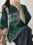 Brooklyn Letter Süprem T-Shirt - Yeşil Baskılı Oversize Bisiklet Yaka Tişört 5
