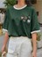 Uncool Parçalı Süprem T-Shirt - Nefti Yeşil Beyaz Oversize Bisiklet Yaka Kısa Kol Tişört 5