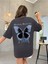 Missing Butterfly Süprem T-Shirt - Füme Baskılı Oversize Bisiklet Yaka Tişört 4