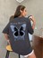Missing Butterfly Süprem T-Shirt - Füme Baskılı Oversize Bisiklet Yaka Tişört 5
