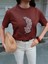 Kahve Leo Nakışlı T-Shirt 5