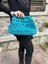 Çiçek Motifli Portföy Clutch Hasır Çanta 2