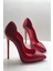 Kırmızı Mat Love Gizli Platformlu Stiletto Topuklu Ayakkabı 1