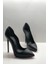 Siyah Mat Love Gizli Platformlu Stiletto Topuklu Ayakkabı 3