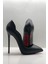 Siyah Mat Love Gizli Platformlu Stiletto Topuklu Ayakkabı 4