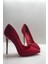 Kırmızı Süet Stiletto Topuklu Ayakkabı 1