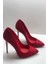 Kırmızı Süet Stiletto Topuklu Ayakkabı 3